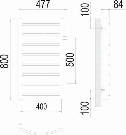 Классик П8 400х800 бп500 Полотенцесушитель  TERMINUS Златоуст - фото 3
