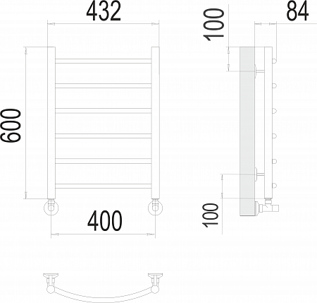Классик П6 400х600 Полотенцесушитель  TERMINUS Златоуст - фото 3