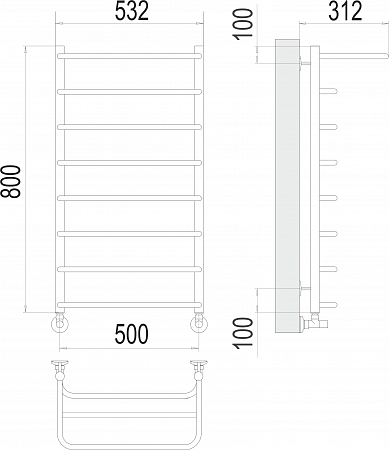 Полка П8 500х800  Полотенцесушитель  TERMINUS Златоуст - фото 3