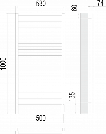 Енисей П12 500х1000  электро (sensor quick touch) Полотенцесушитель TERMINUS  Златоуст - фото 3
