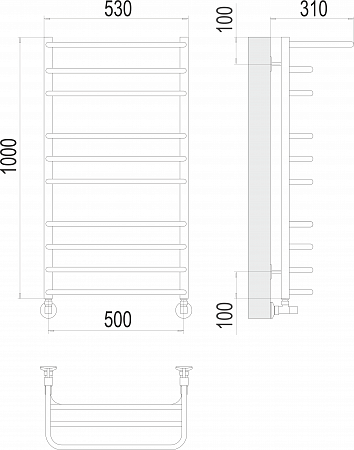 Арктур П10 500х1000 Полотенцесушитель  TERMINUS Златоуст - фото 3