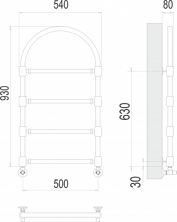 Версаль П4 500*930  Полотенцесушитель  TERMINUS Златоуст - фото 3