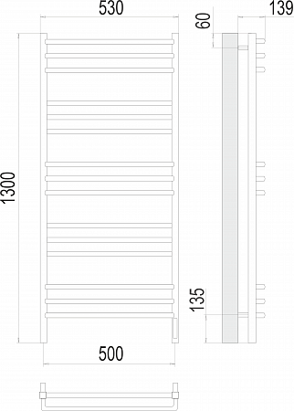 Соренто П15 500х1300 электро (sensor quick touch) Полотенцесушитель  TERMINUS Златоуст - фото 3