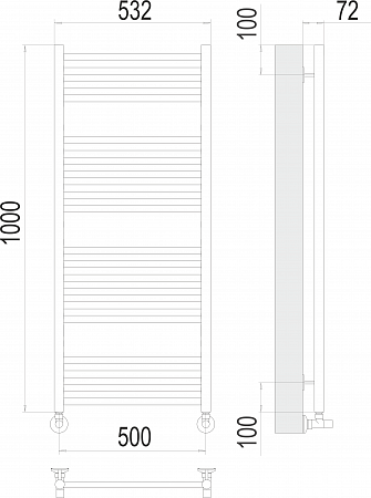Аврора П20 500х1000 Полотенцесушитель  TERMINUS Златоуст - фото 3