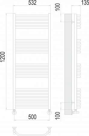 Виктория П22 500х1200 Полотенцесушитель  TERMINUS Златоуст - фото 3