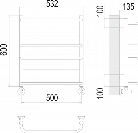 Евромикс П6 500х600 Полотенцесушитель  TERMINUS Златоуст - фото 3