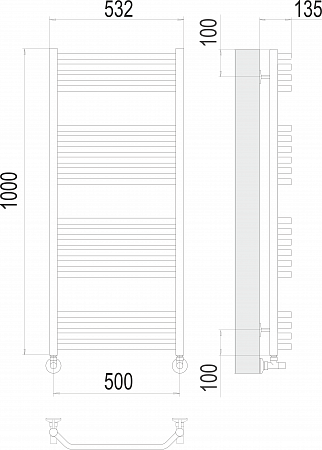 Виктория П20 500х1000 Полотенцесушитель  TERMINUS Златоуст - фото 3