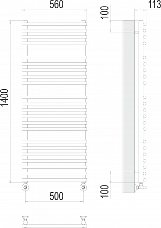 Кремона П22 500х1400 Полотенцесушитель  TERMINUS Златоуст - фото 3