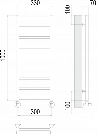 Контур П9 300х1000 Полотенцесушитель  TERMINUS Златоуст - фото 3