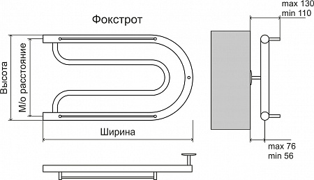 Фокстрот AISI 32х2 320х600 Полотенцесушитель  TERMINUS Златоуст - фото 3