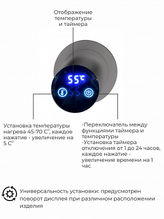 Рондо П2 350х760 электро Полотенцесушитель TERMINUS Оружейная сталь Златоуст - фото 5