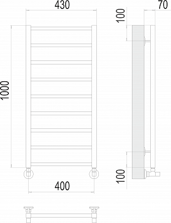 Контур П9 400х1000 Полотенцесушитель  TERMINUS Златоуст - фото 3