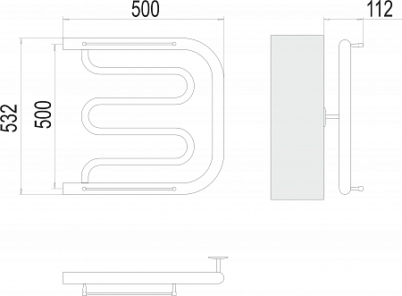 Фокстрот БШ 500х500 Полотенцесушитель  TERMINUS Златоуст - фото 3